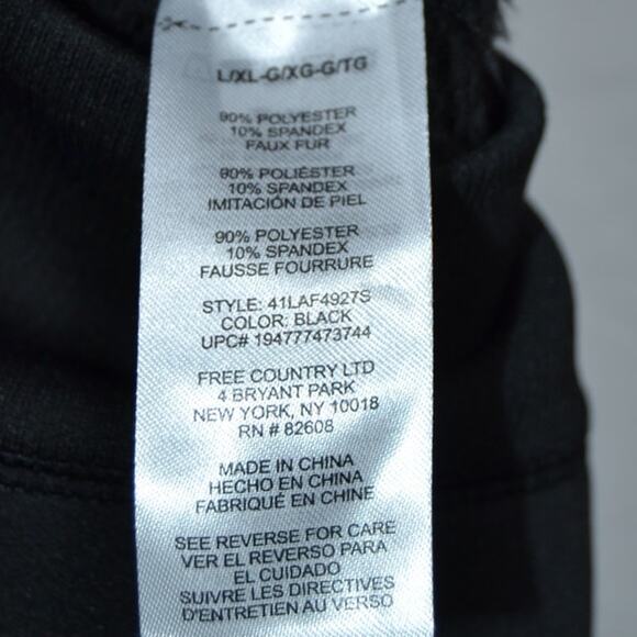 Free Country Woman's Faux Fur Lined Black Leggings Size L/XL - Picture 4 of 6